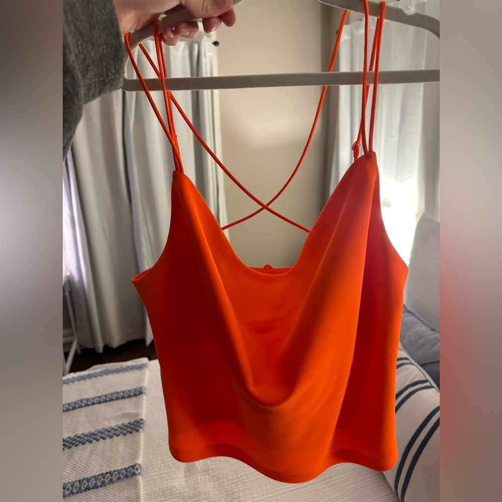 Zara Orange Top Size large with cross back